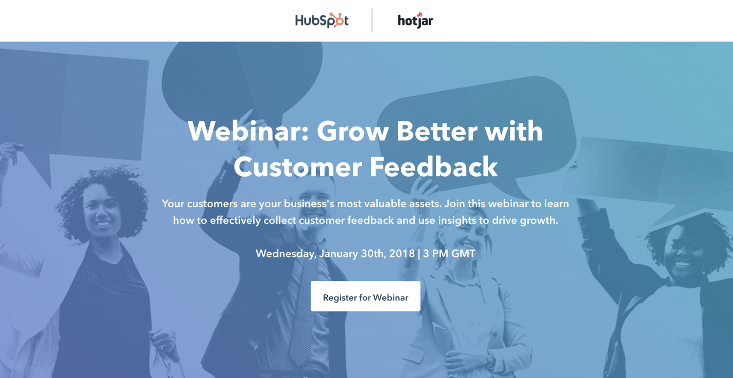 webinar hosted by hubspot and hotjar